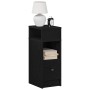Mesilla de noche con cajón negro 25x31x66 cm de , Mesitas de noche - Ref: Foro24-858616, Precio: 66,83 €, Descuento: %