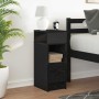 Mesilla de noche con cajón negro 25x31x66 cm de , Mesitas de noche - Ref: Foro24-858616, Precio: 66,83 €, Descuento: %