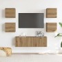 Mueble para TV de pared madera contrachapada artesanal 5 piezas de , Muebles TV - Ref: Foro24-3329146, Precio: 142,79 €, Desc...