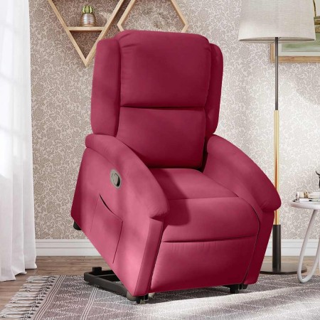 Sillón reclinable elevable terciopelo rojo tinto de , Sillones - Ref: Foro24-3204305, Precio: 286,39 €, Descuento: %