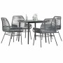 Juego comedor jardín 5 pzas cojines ratán sintético vidrio gris de , Conjuntos de jardín - Ref: Foro24-3334479, Precio: 334,7...