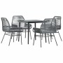 Juego comedor jardín 5 pzas cojines ratán sintético vidrio gris de , Conjuntos de jardín - Ref: Foro24-3334479, Precio: 334,7...