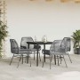 Juego comedor jardín 5 pzas cojines ratán sintético vidrio gris de , Conjuntos de jardín - Ref: Foro24-3334479, Precio: 334,7...