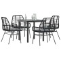 Juego de comedor jardín 5 piezas cojines ratán sintético negro de , Conjuntos de jardín - Ref: Foro24-3334549, Precio: 320,02...