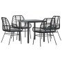 Juego de comedor jardín 5 piezas cojines ratán sintético negro de , Conjuntos de jardín - Ref: Foro24-3334549, Precio: 320,02...