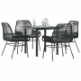 Juego de comedor jardín 5 piezas cojines ratán sintético negro de , Conjuntos de jardín - Ref: Foro24-3334563, Precio: 340,00...