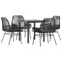 Juego de comedor jardín 5 piezas cojines ratán sintético negro de , Conjuntos de jardín - Ref: Foro24-3334563, Precio: 340,00...