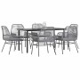 Juego comedor jardín 7 pzas cojines ratán sintético vidrio gris de , Conjuntos de jardín - Ref: Foro24-3334580, Precio: 479,8...