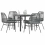 Juego comedor jardín 5 pzas cojines ratán sintético vidrio gris de , Conjuntos de jardín - Ref: Foro24-3334577, Precio: 323,8...