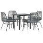 Juego comedor jardín 5 pzas cojines ratán sintético vidrio gris de , Conjuntos de jardín - Ref: Foro24-3334577, Precio: 323,8...