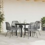 Juego comedor jardín 5 pzas cojines ratán sintético vidrio gris de , Conjuntos de jardín - Ref: Foro24-3334577, Precio: 323,8...