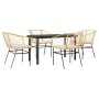 Juego de comedor jardín 5 piezas cojines ratán sintético marrón de , Conjuntos de jardín - Ref: Foro24-3334606, Precio: 295,6...