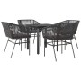 Juego de comedor jardín 5 piezas cojines ratán sintético negro de , Conjuntos de jardín - Ref: Foro24-3334612, Precio: 354,09...