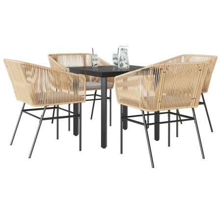 Juego de comedor jardín 5 piezas cojines ratán sintético marrón de , Conjuntos de jardín - Ref: Foro24-3334619, Precio: 357,5...