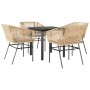 Juego de comedor jardín 5 piezas cojines ratán sintético marrón de , Conjuntos de jardín - Ref: Foro24-3334619, Precio: 357,5...