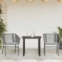 Juego comedor jardín 3 pzas cojines ratán sintético vidrio gris de , Conjuntos de jardín - Ref: Foro24-3334625, Precio: 234,6...