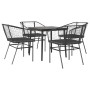 Juego de comedor jardín 5 piezas cojines ratán sintético negro de , Conjuntos de jardín - Ref: Foro24-3334500, Precio: 273,48...