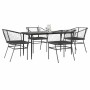 Juego de comedor jardín 5 piezas cojines ratán sintético negro de , Conjuntos de jardín - Ref: Foro24-3334502, Precio: 311,91...