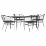 Juego de comedor jardín 5 piezas cojines ratán sintético negro de , Conjuntos de jardín - Ref: Foro24-3334502, Precio: 311,91...
