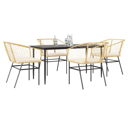 Juego de comedor jardín 5 piezas cojines ratán sintético marrón de , Conjuntos de jardín - Ref: Foro24-3334509, Precio: 318,3...