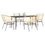 Juego de comedor jardín 5 piezas cojines ratán sintético marrón de , Conjuntos de jardín - Ref: Foro24-3334509, Precio: 318,3...