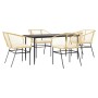 Juego de comedor jardín 5 piezas cojines ratán sintético marrón de , Conjuntos de jardín - Ref: Foro24-3334509, Precio: 318,3...