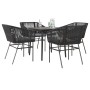 Juego de comedor jardín 5 piezas cojines ratán sintético negro de , Conjuntos de jardín - Ref: Foro24-3334514, Precio: 365,76...