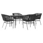 Juego de comedor jardín 5 piezas cojines ratán sintético negro de , Conjuntos de jardín - Ref: Foro24-3334516, Precio: 407,59...