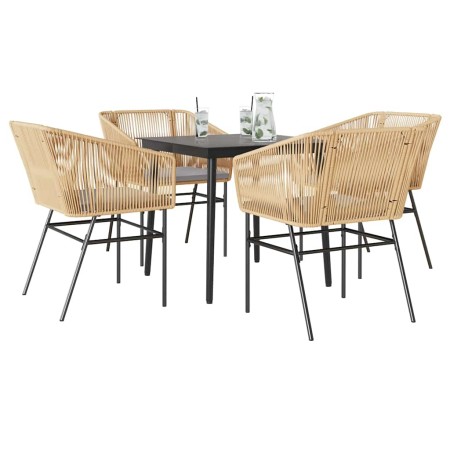 Juego de comedor jardín 5 piezas cojines ratán sintético marrón de , Conjuntos de jardín - Ref: Foro24-3334521, Precio: 369,3...