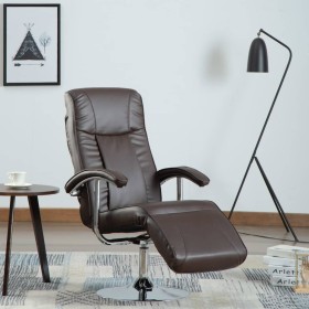 Sillón de TV de cuero sintético marrón en Sillones | Comprar online en Foru.es
