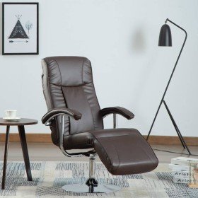 Sillón de TV de cuero sintético marrón en Sillones | Comprar online en Foru.es