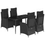Set de muebles jardín 5 pzas con cojines ratán sintético negro de , Conjuntos de jardín - Ref: Foro24-3213395, Precio: 621,06...