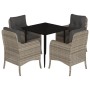 Set comedor de jardín 5 pzas cojines ratán sintético gris claro de , Conjuntos de jardín - Ref: Foro24-3211991, Precio: 503,2...