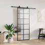 Puerta corredera con set herrajes negro 90x205 cm vidrio ESG de , Puertas - Ref: Foro24-3375791, Precio: 224,09 €, Descuento: %