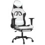 Silla gaming masaje y reposapiés cuero sintético negro blanco de , Sillones para videojuegos - Ref: Foro24-345421, Precio: 11...