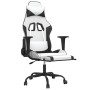 Silla gaming masaje y reposapiés cuero sintético negro blanco de , Sillones para videojuegos - Ref: Foro24-345421, Precio: 11...