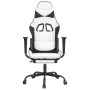 Silla gaming masaje y reposapiés cuero sintético negro blanco de , Sillones para videojuegos - Ref: Foro24-345421, Precio: 11...