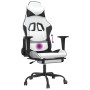 Silla gaming masaje y reposapiés cuero sintético negro blanco de , Sillones para videojuegos - Ref: Foro24-345421, Precio: 11...