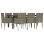 Set comedor jardín 9 pzas y cojines ratán sintético negro gris de , Conjuntos de jardín - Ref: Foro24-3185152, Precio: 580,90...