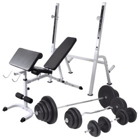 Banco ejercicios con soporte pesas, pesas y mancuernas 120 kg de , Máquinas de levantamiento de pesas - Ref: Foro24-275376, P...