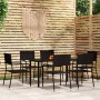Juego de comedor para jardín 7 piezas negro de , Conjuntos de jardín - Ref: Foro24-3099580, Precio: 299,85 €, Descuento: %