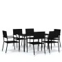 Juego de comedor para jardín 7 piezas negro de , Conjuntos de jardín - Ref: Foro24-3099580, Precio: 299,85 €, Descuento: %