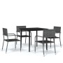 Juego de comedor de jardín 5 piezas gris de , Conjuntos de jardín - Ref: Foro24-3099596, Precio: 195,28 €, Descuento: %