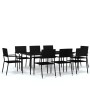 Juego de comedor de jardín 9 piezas negro de , Conjuntos de jardín - Ref: Foro24-3099594, Precio: 376,01 €, Descuento: %
