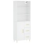 Aparador alto madera contrachapada blanco 69,5x34x180 cm de , Aparadores - Ref: Foro24-3189429, Precio: 146,89 €, Descuento: %