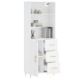 Aparador alto madera contrachapada blanco 69,5x34x180 cm de , Aparadores - Ref: Foro24-3189429, Precio: 146,89 €, Descuento: %