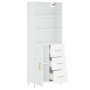 Aparador alto madera contrachapada blanco 69,5x34x180 cm de , Aparadores - Ref: Foro24-3189429, Precio: 146,89 €, Descuento: %