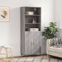 Aparador alto madera contrachapada gris sonoma 69,5x34x180 cm de , Aparadores - Ref: Foro24-3189235, Precio: 130,44 €, Descue...