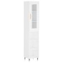 Aparador alto madera contrachapada blanco 34,5x34x180 cm de , Aparadores - Ref: Foro24-3199345, Precio: 90,85 €, Descuento: %