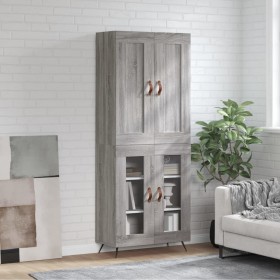 Aparador alto madera contrachapada gris sonoma 69,5x34x180 cm de , Aparadores - Ref: Foro24-3199599, Precio: 151,26 €, Descue...